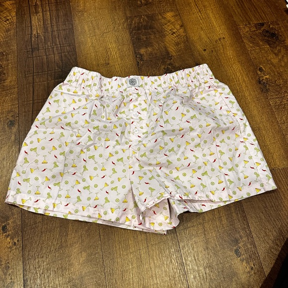 Together Pink and Yellow Patterned High Waist Women's Shorts - Picture 1 of 4